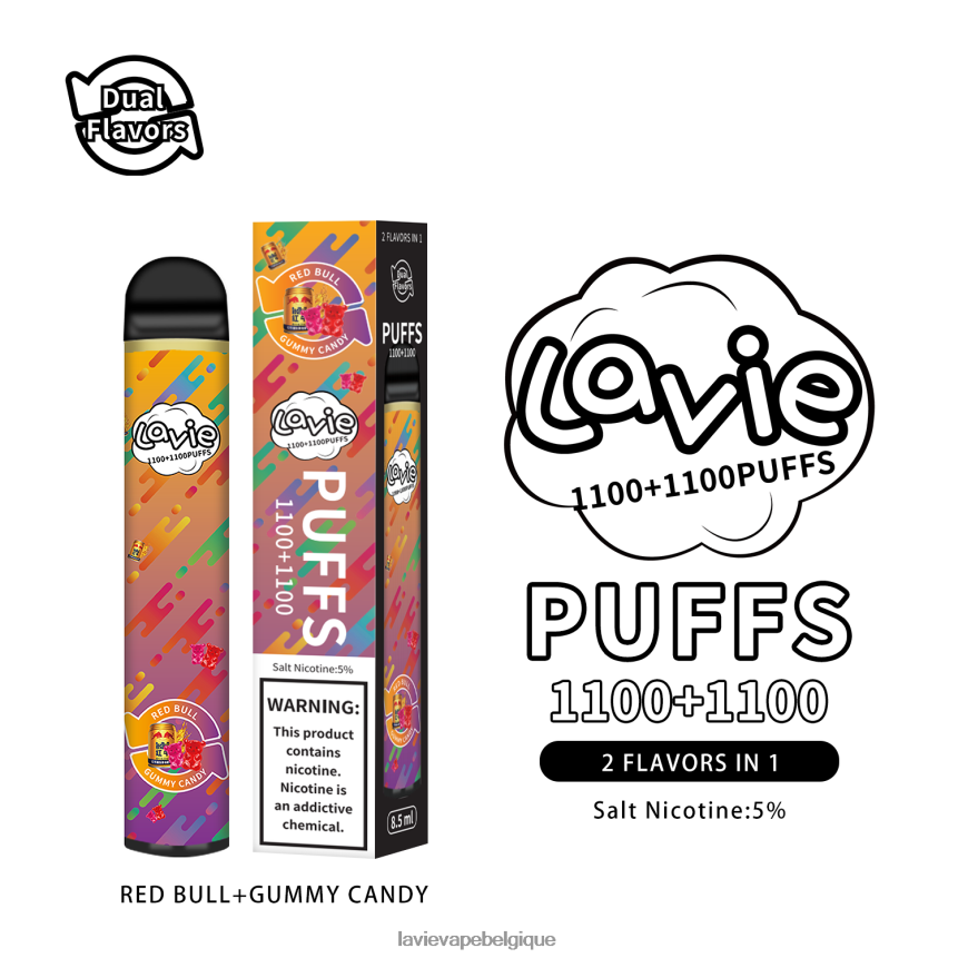 464068299 Lavie Puffs | Red Bull/bonbons gommeux LAVIE BAR Switch 2200 bouffées